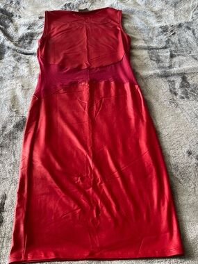 Sleeveless Red Panel Bodycon Mini Dress